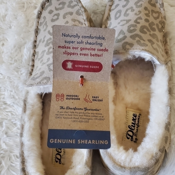Women's dluxe by dearfoams Fernie Genuine Suede & Shearling Moccasin Slippers 11 - Picture 9 of 10